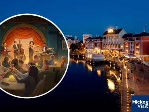 BoardWalk waterfront promenade and art of live band at lounge