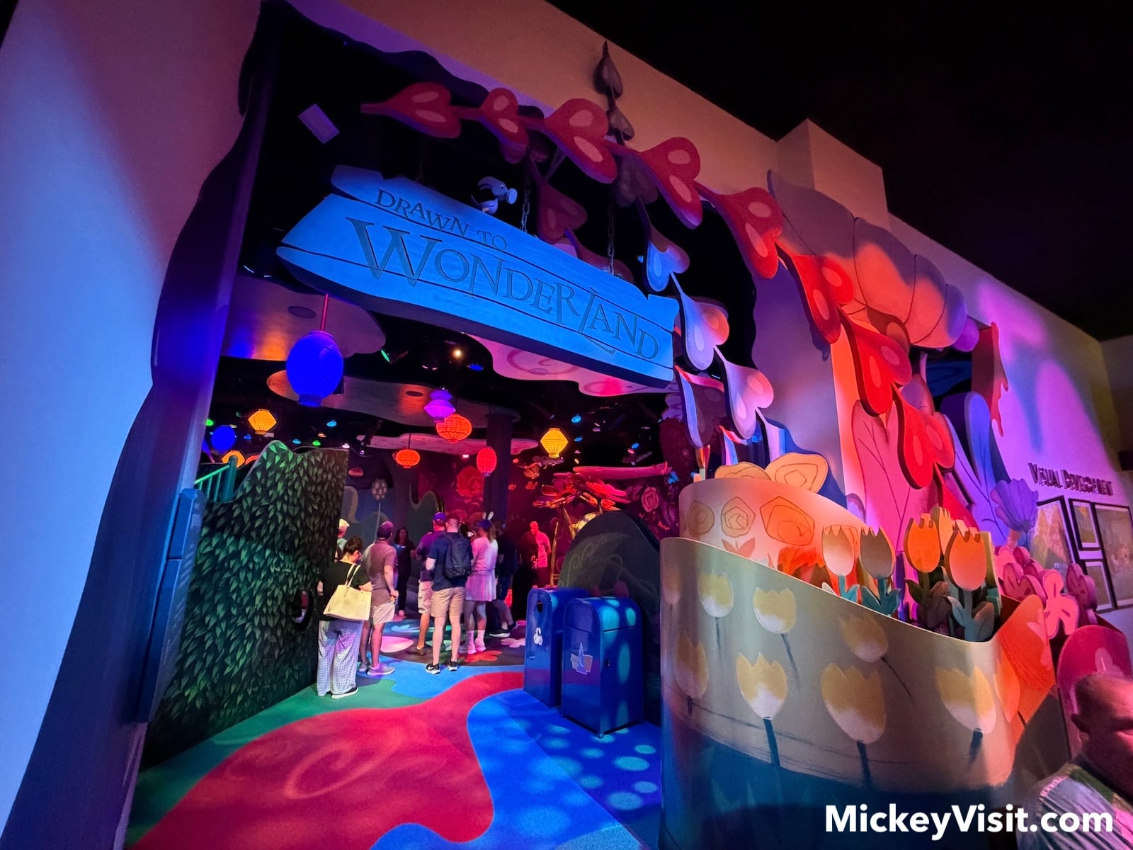 Alice in Wonderland playground with blue lighting