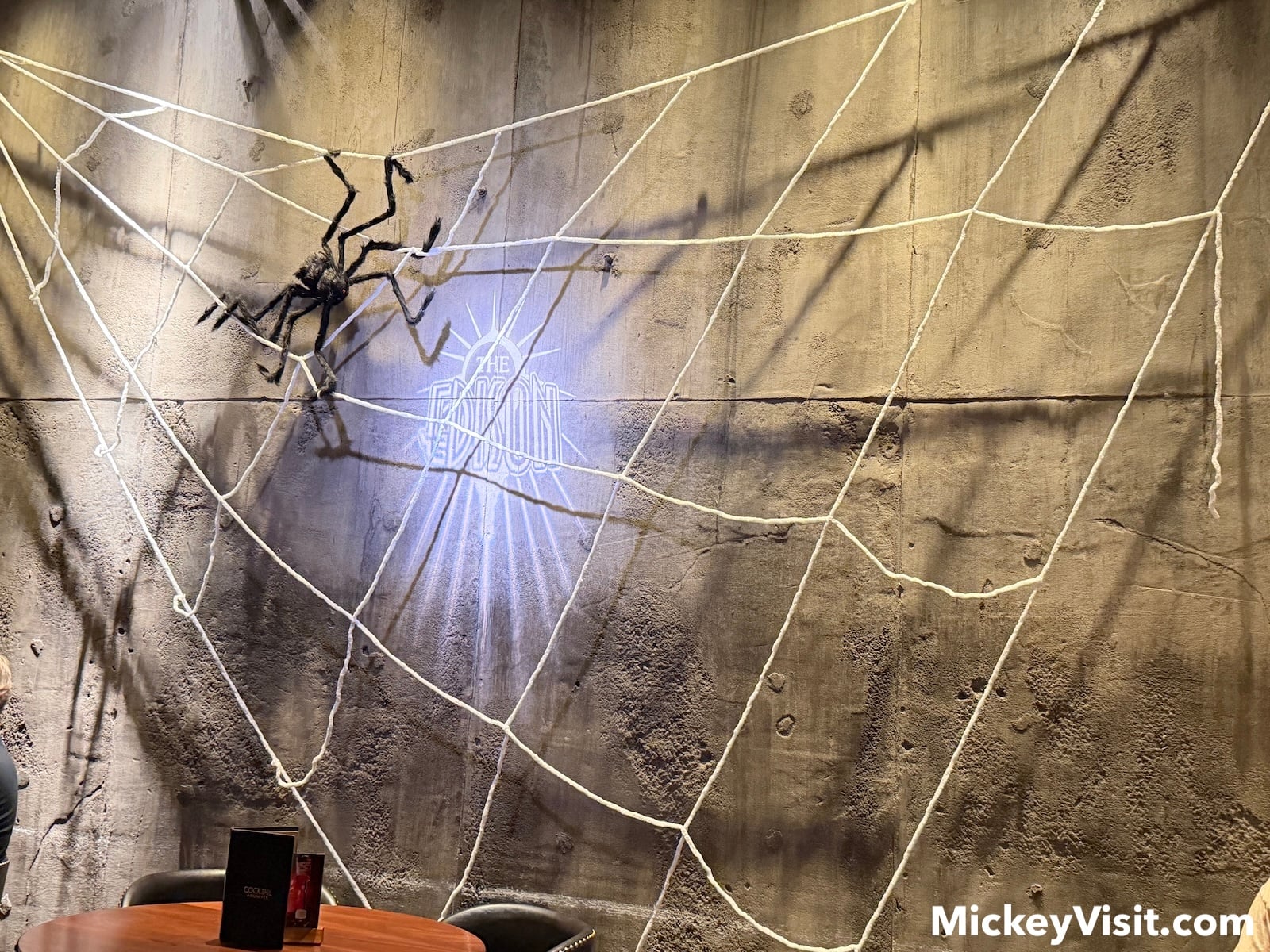 Spiderweb decoration on wall