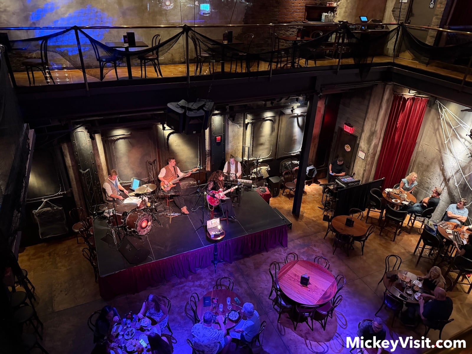 Live band on stage in dining room
