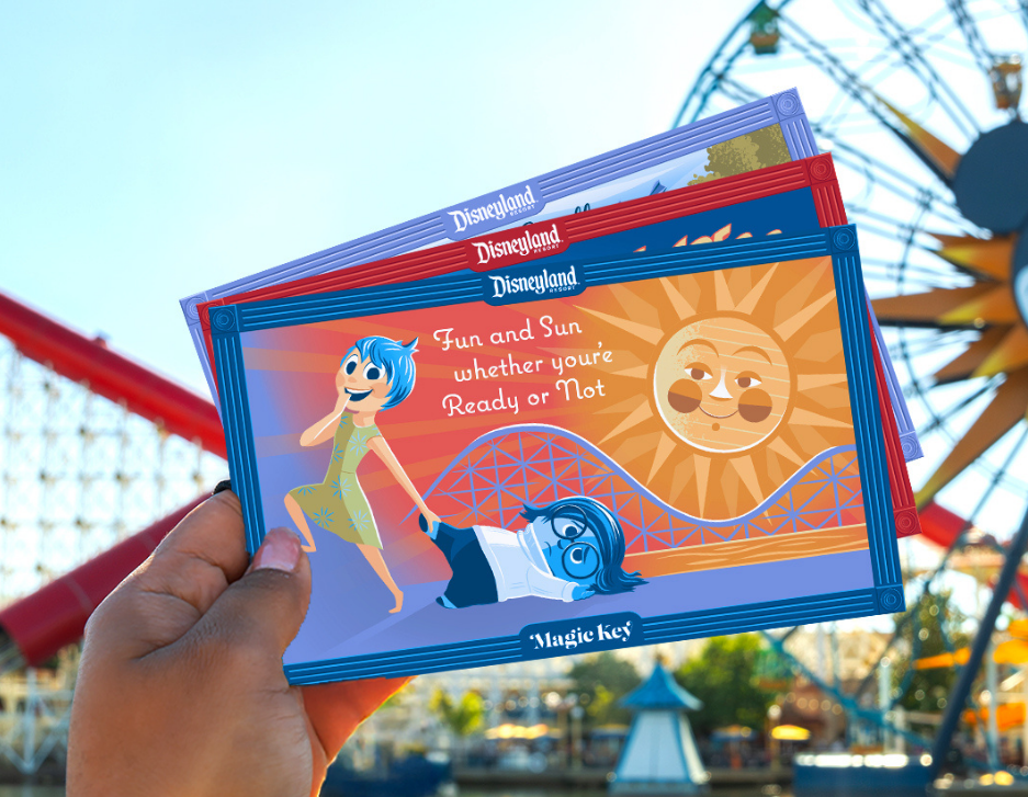 Magnet with Joy and Sadness from Inside Out and the sun