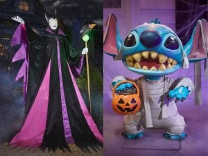 Maleficent and Stitch Halloween figures