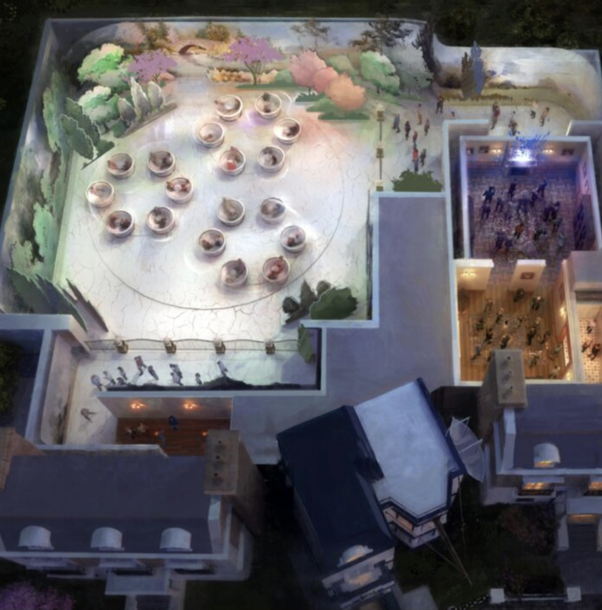 Concept art of spinning teacups ride