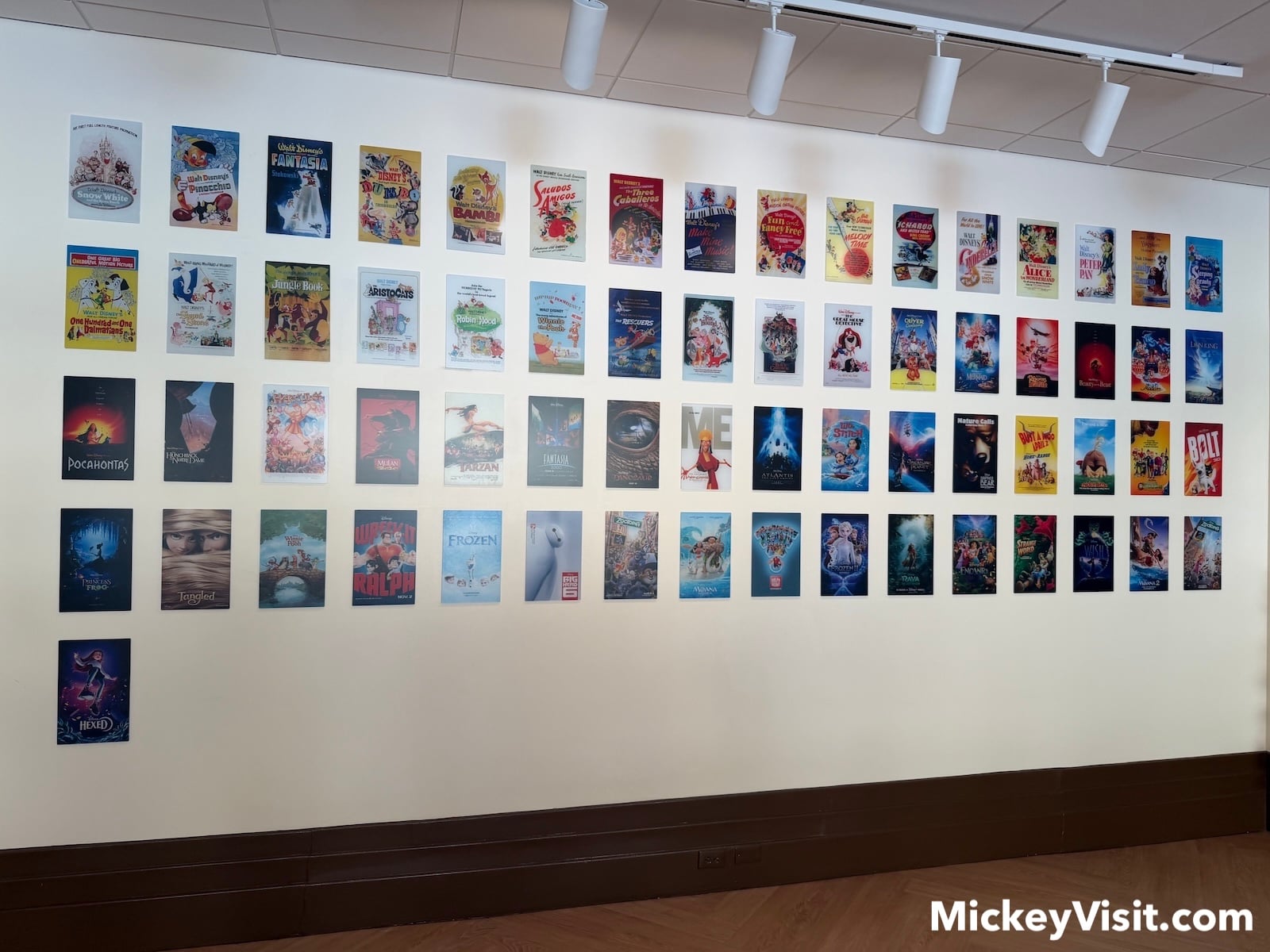 Wall of Disney movie posters