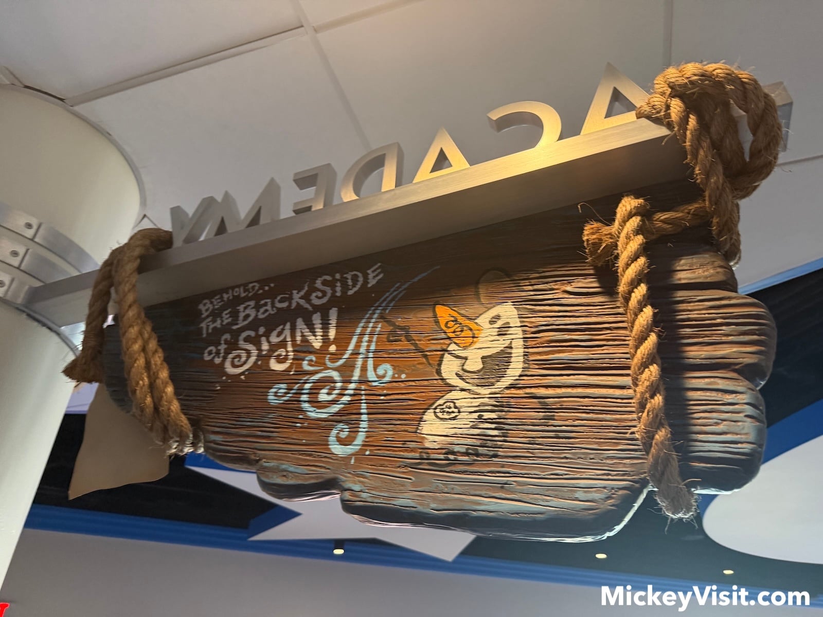 "Behold the backside of sign" with Olaf illustration