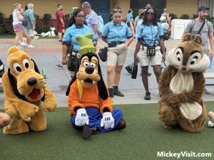 Pluto, Goofy, and Chip characters