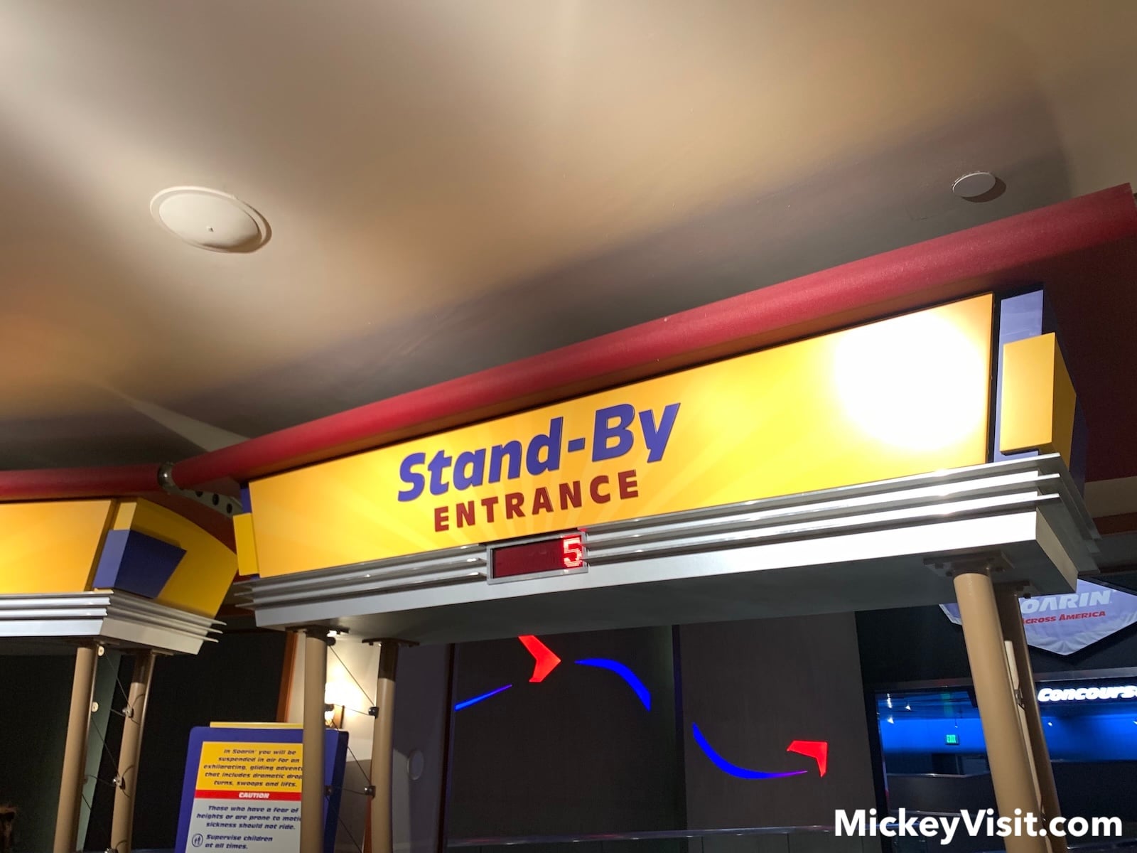 Soarin' line entrance sign