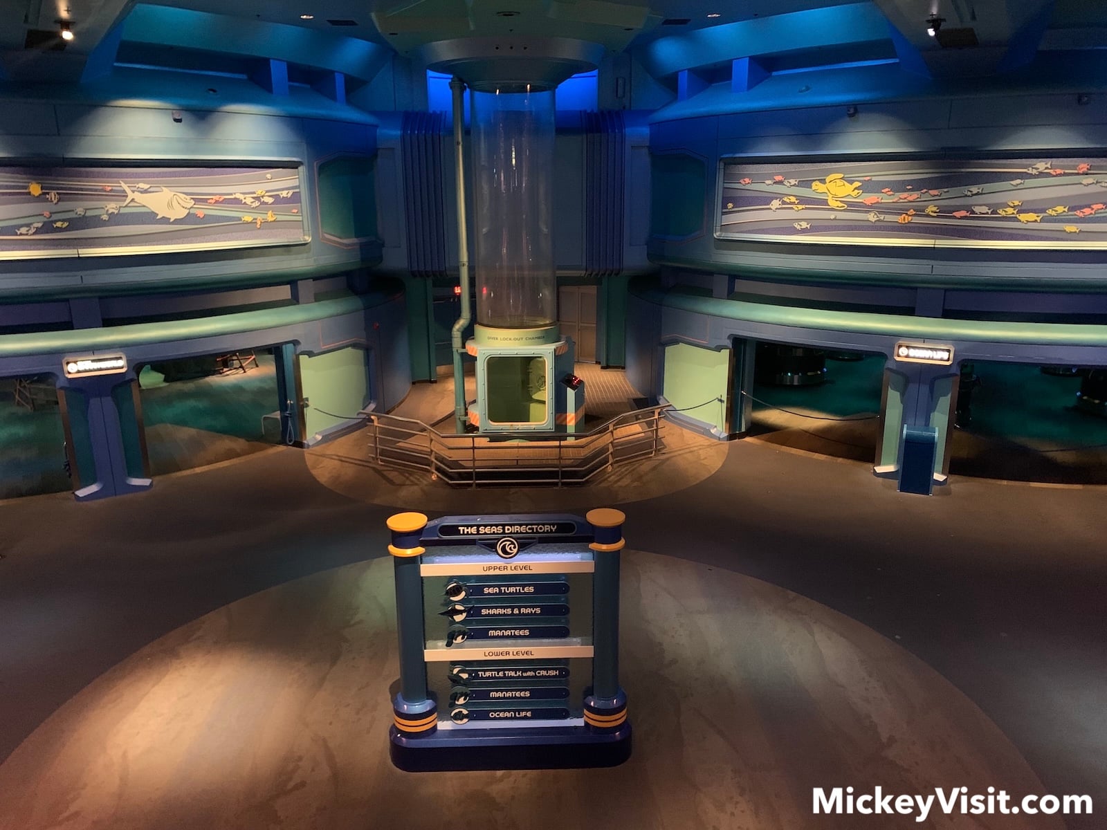 Empty aquarium lobby