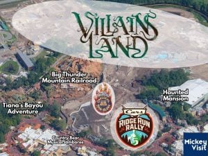 Villains Land, Piston Peak construction site aerial map
