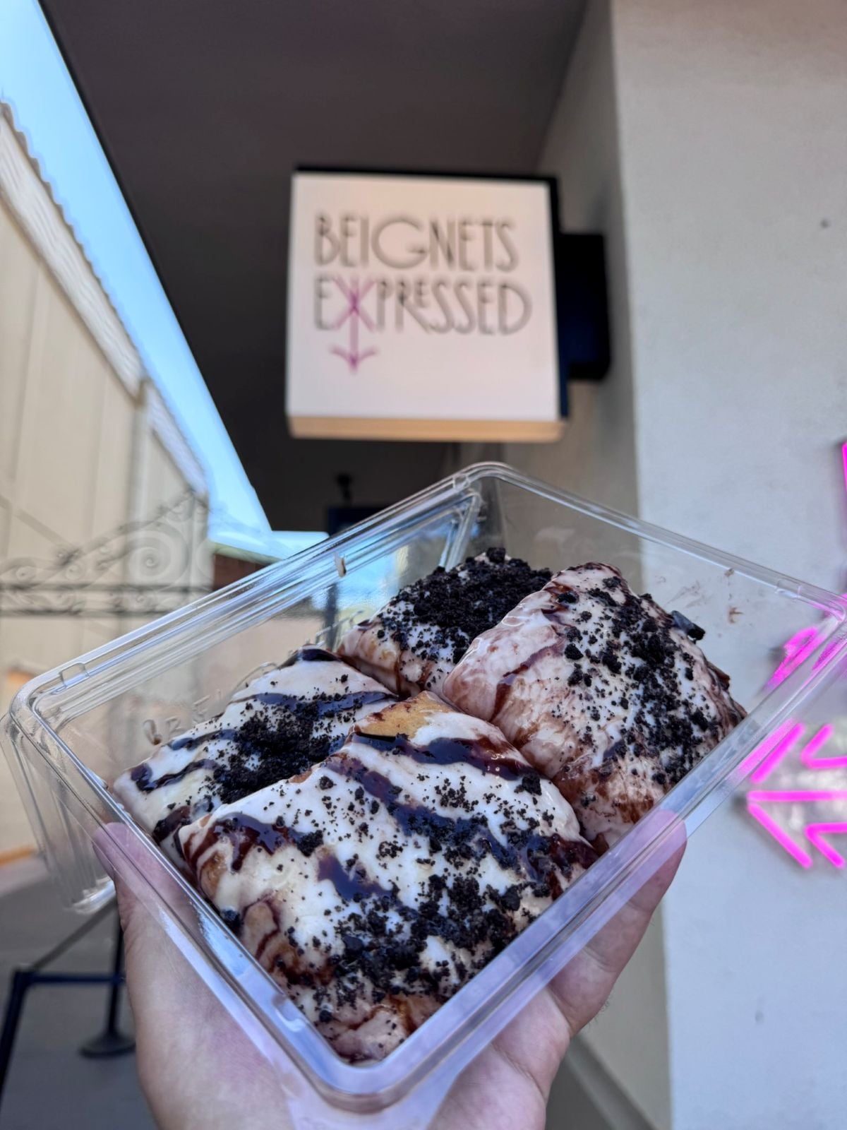 New chocolate peanut butter cup beignet from Beignets Expressed