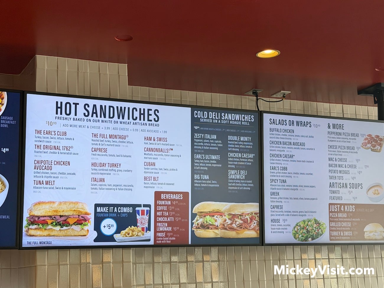 earl of sandwich menu