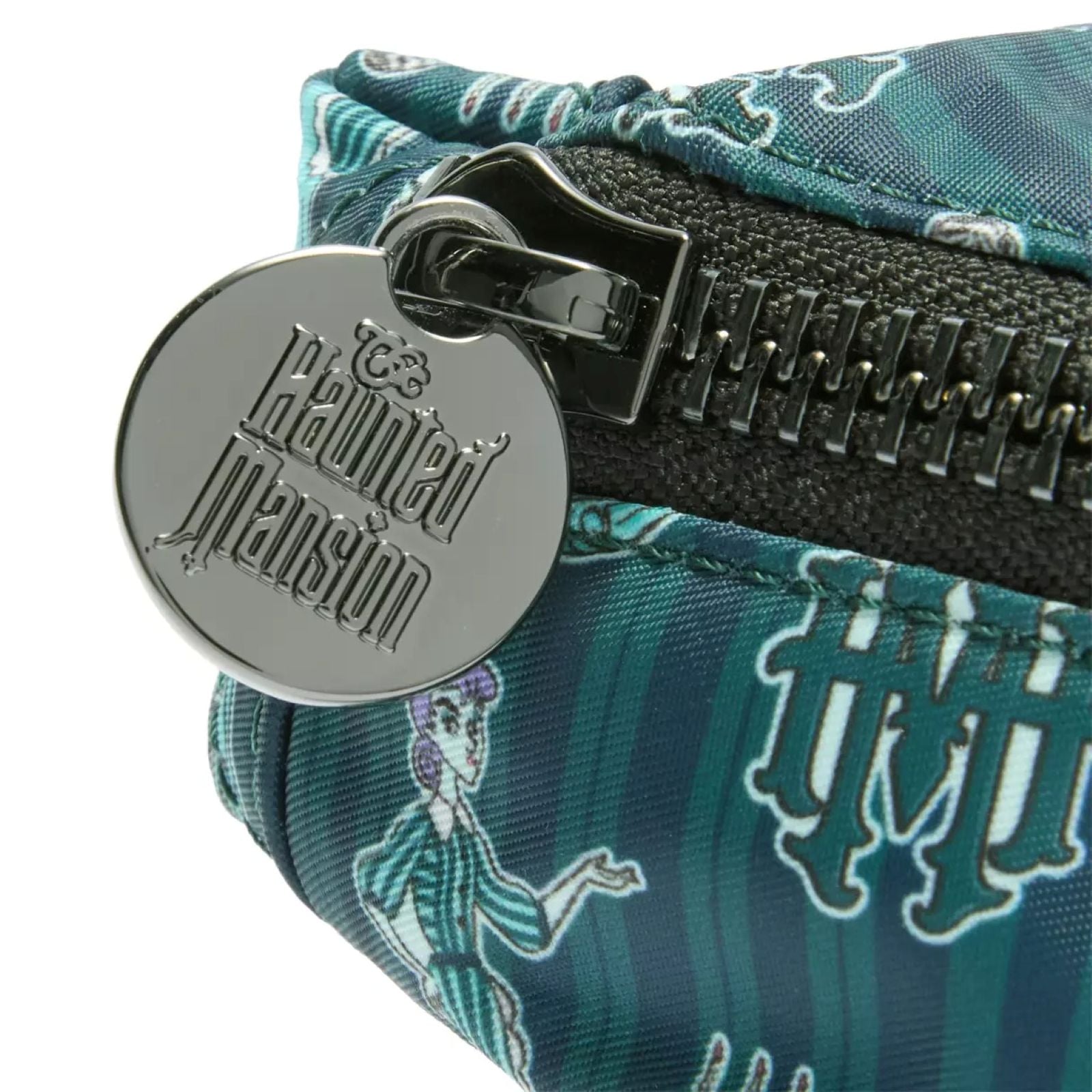 Haunted Mansion logo on zipper