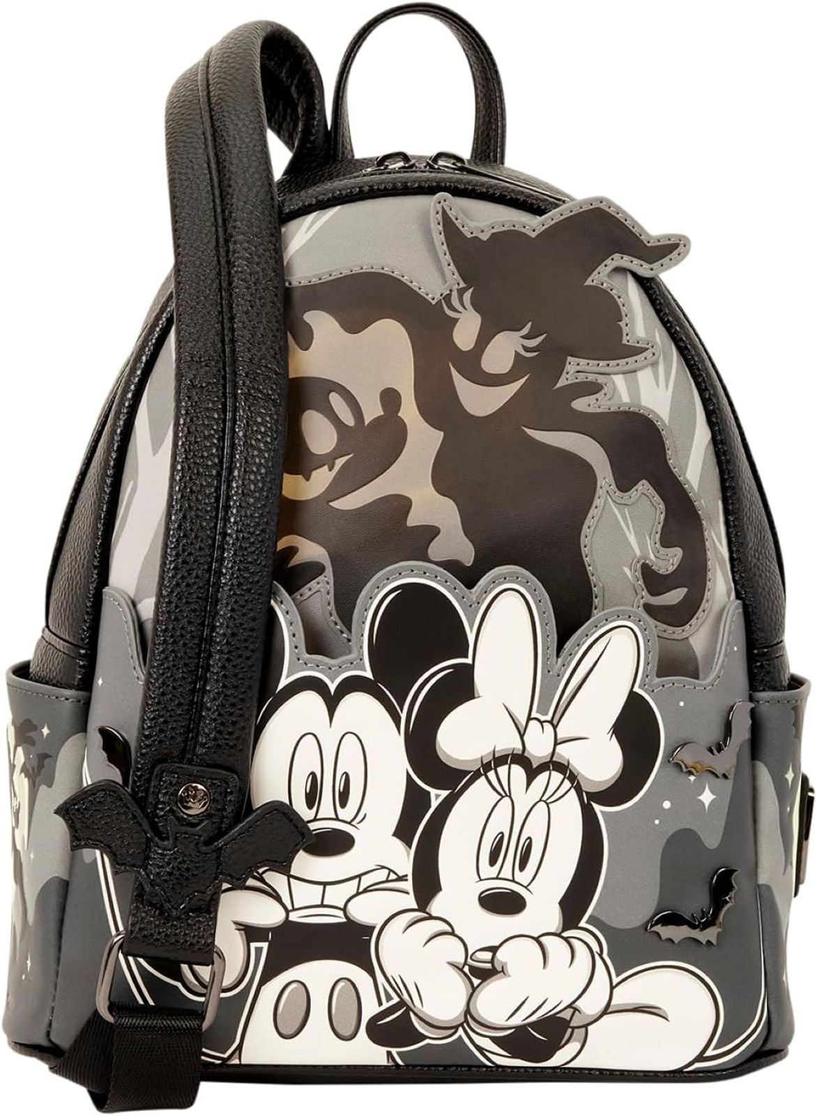 Black and white Mickey and Minnie Mouse backpack