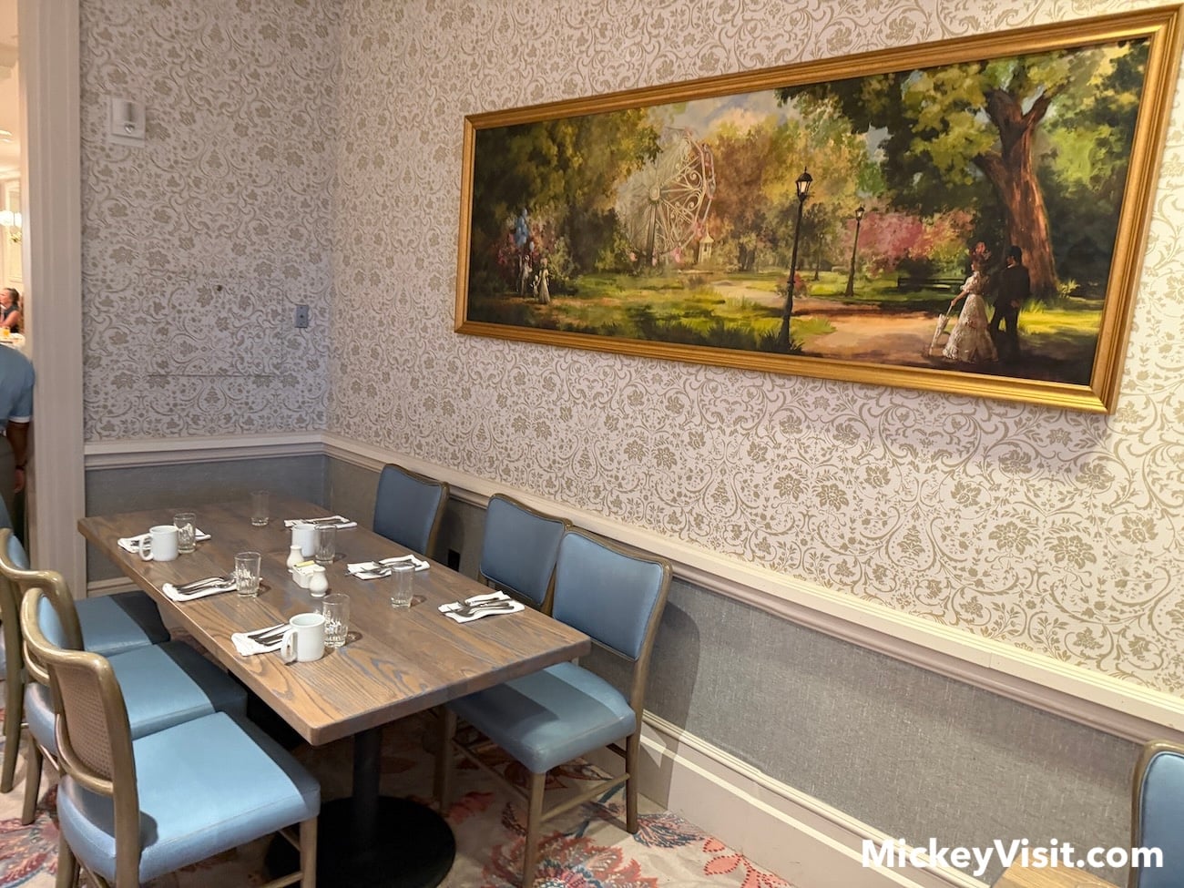 Restaurant table and painting