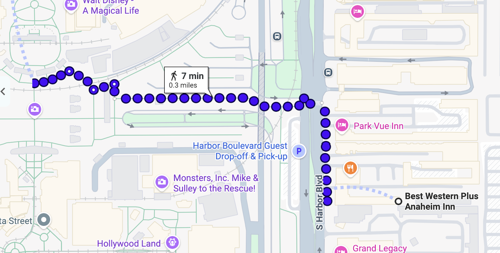 Best Western PLUS Park Place Inn & Mini-Suites walk to Disneyland Park entrance