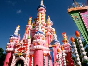 Cinderella Castle painted pink with candy and frosting