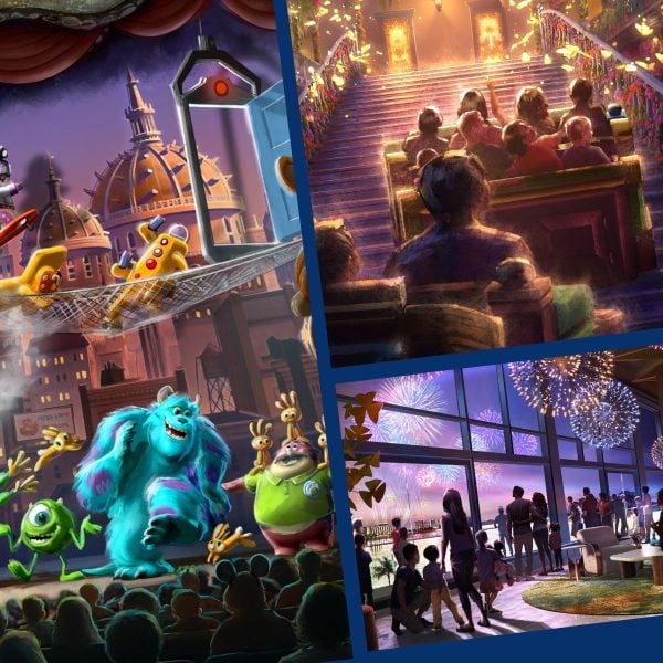 Collage of new Disney rides