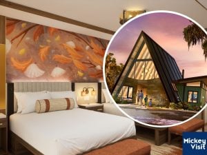Bed, wall artwork, lake house