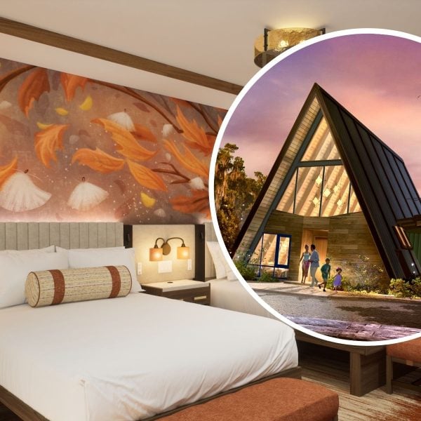 Bed, wall artwork, lake house