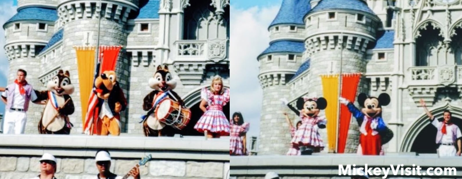 Disney characters on stage