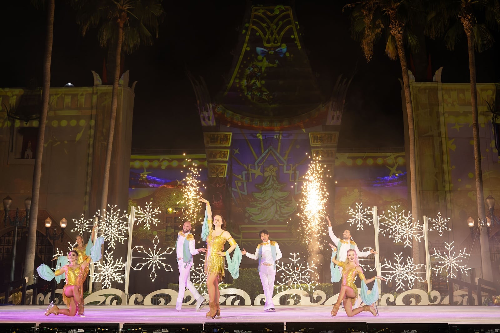 Ice skating performers