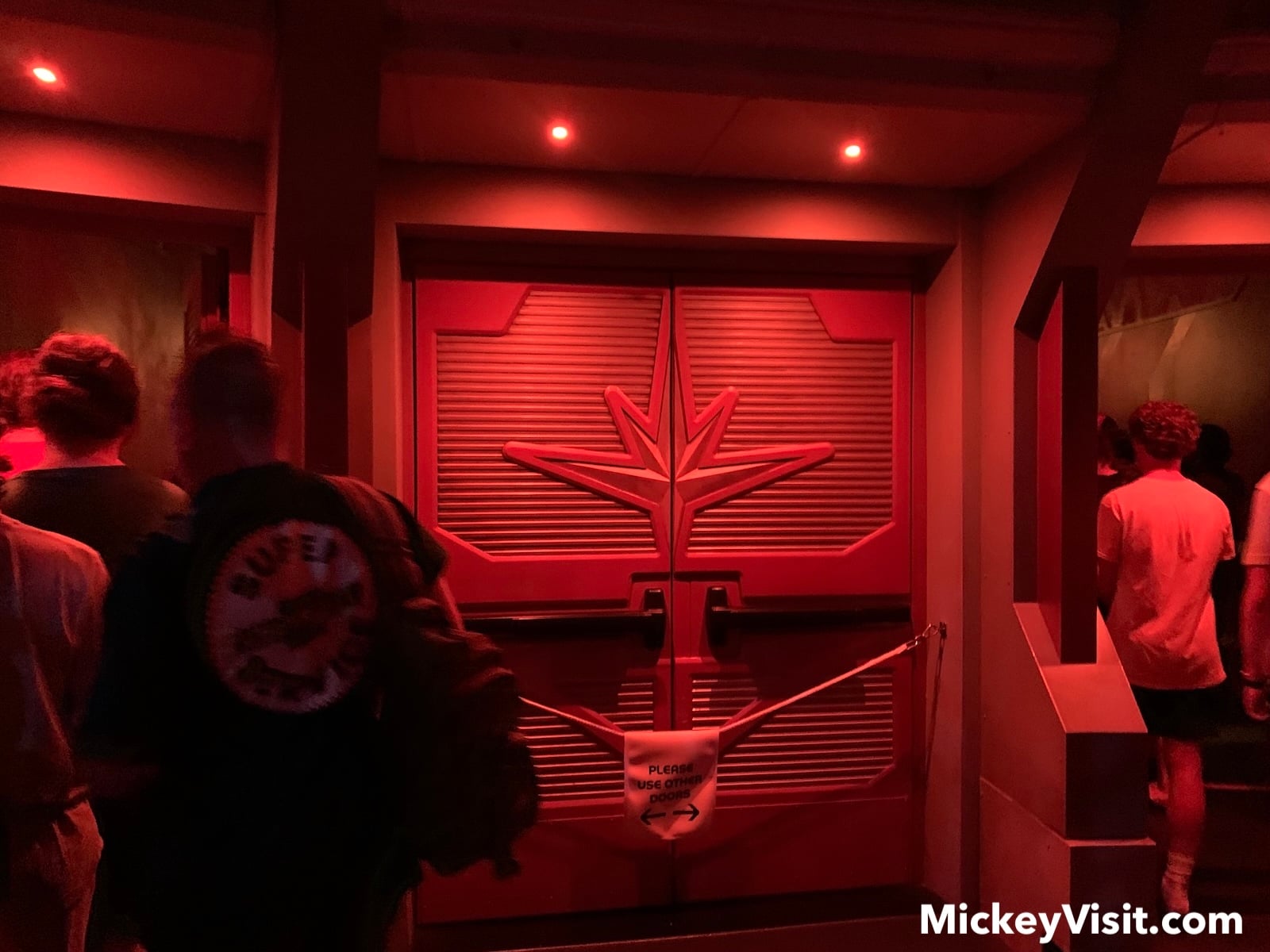 Doors with red lights