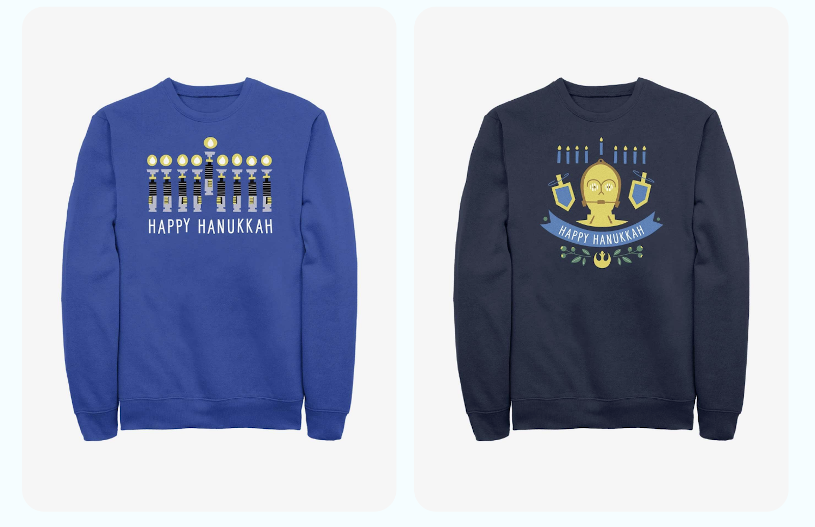 Hanukkah sweatshirts at Disney