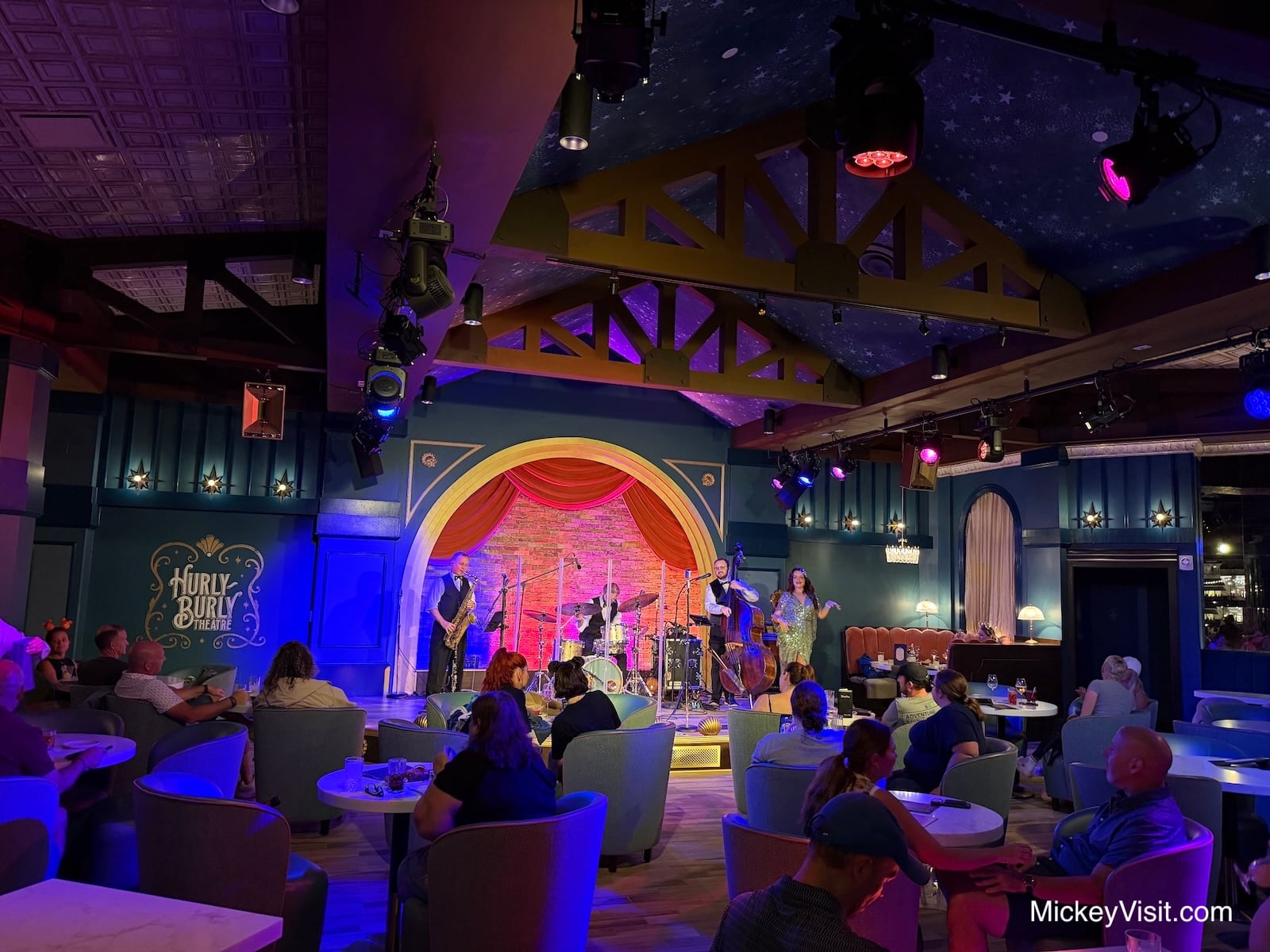The interior of Hurly Burly on Disney's BoardWalk.