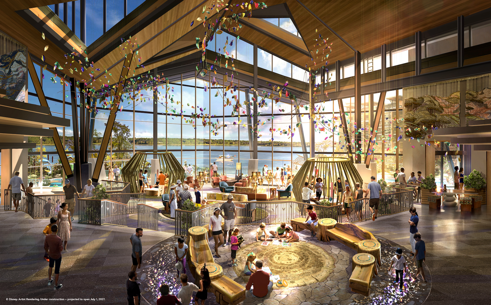 Concept art of hotel lobby