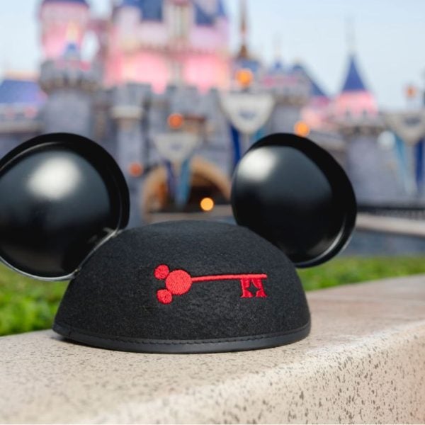 Mickey Mouse ear hat with red key logo