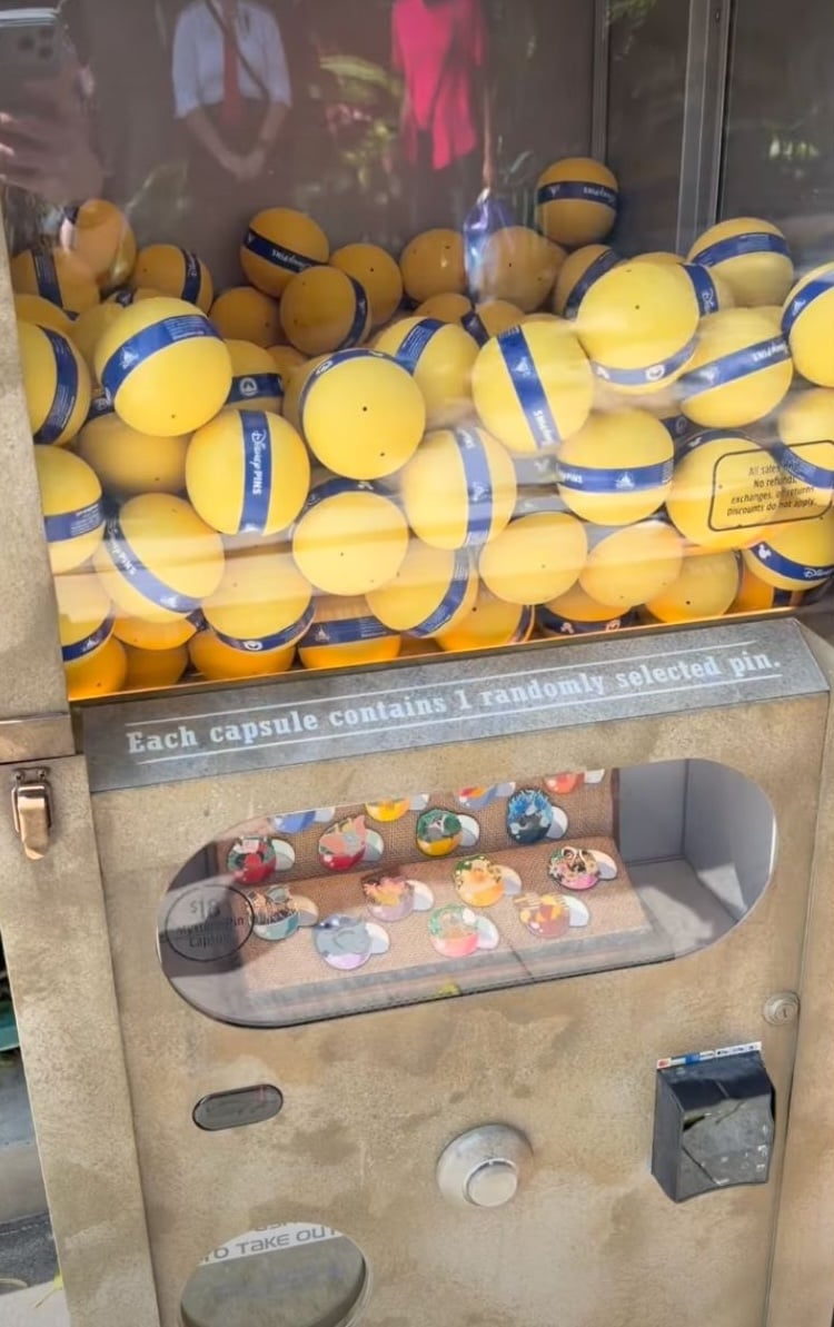 Yellow balls in vending machine
