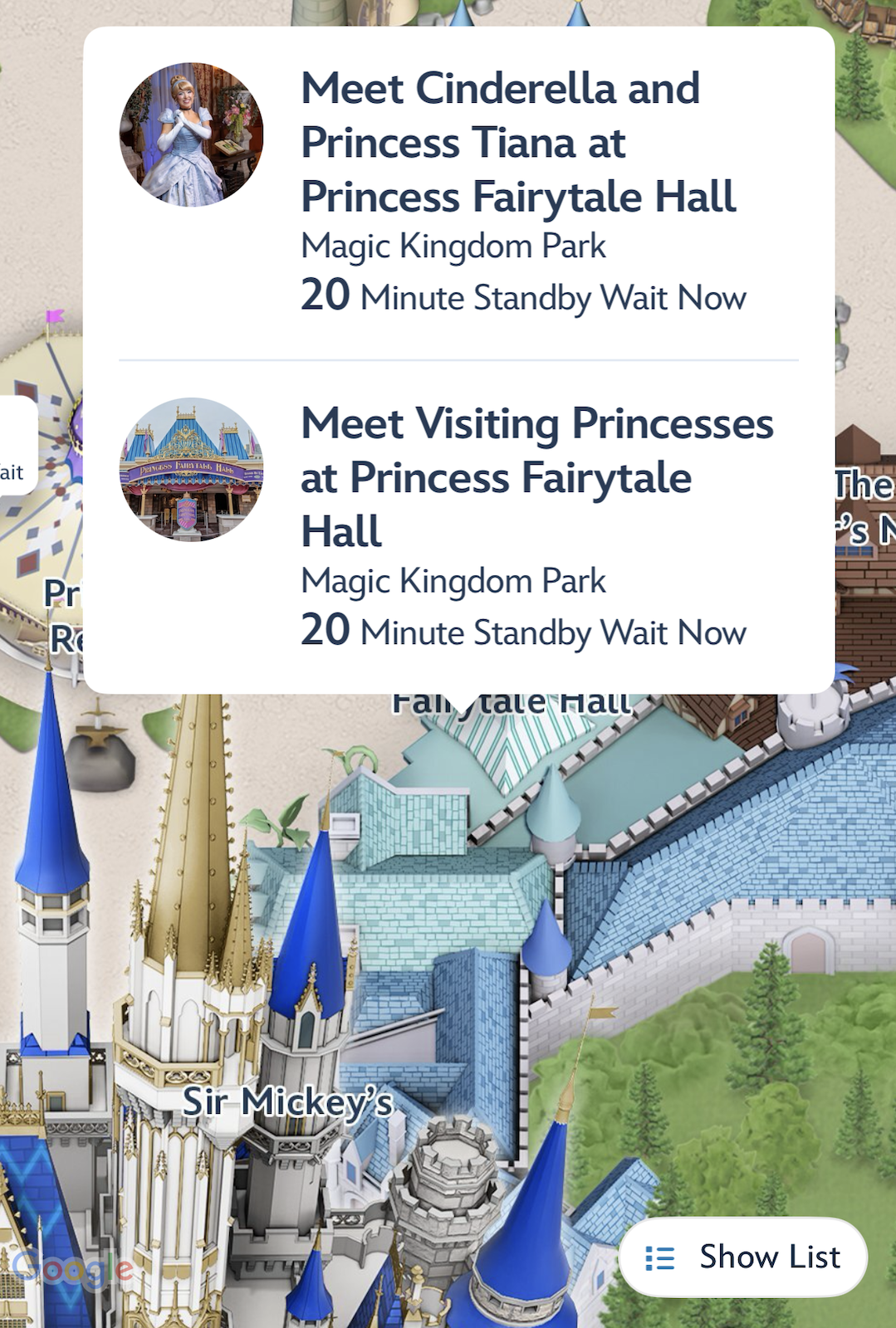 Wait time on mobile app interface