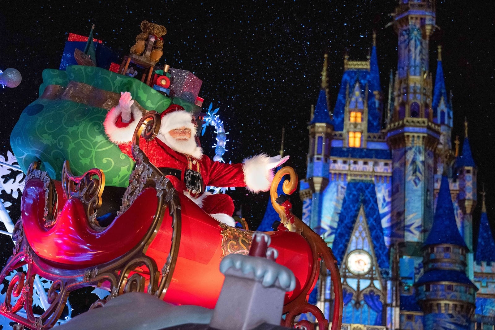 Santa Claus in a sleigh