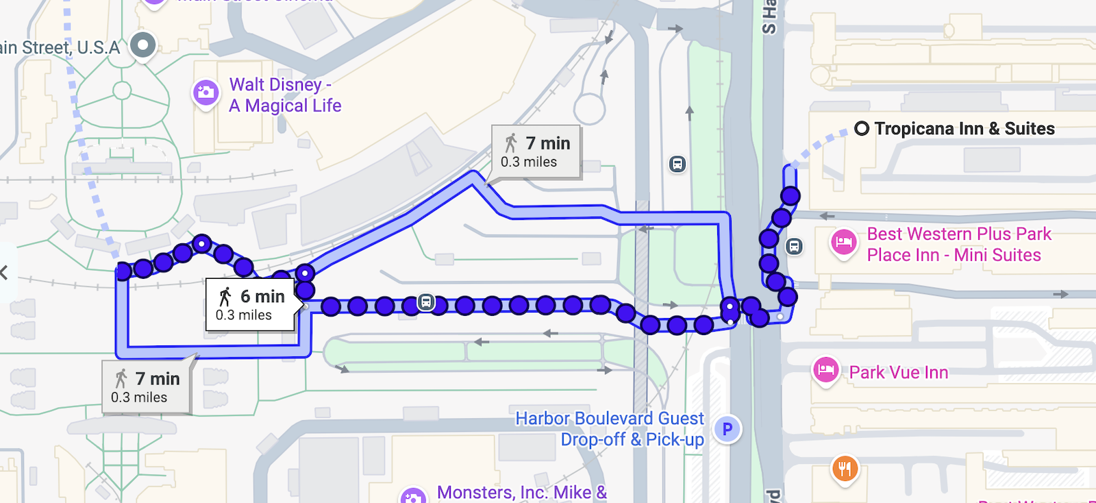 Tropicana Inn & Suites walk to Disneyland Park