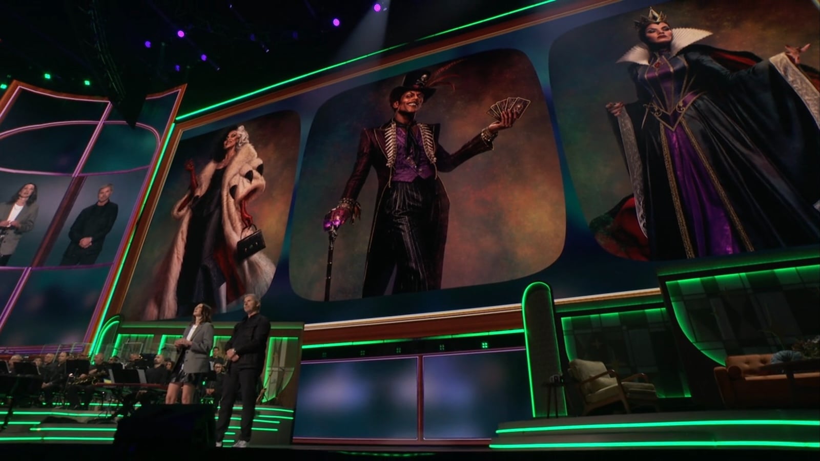 Disney Villains concept art on screen