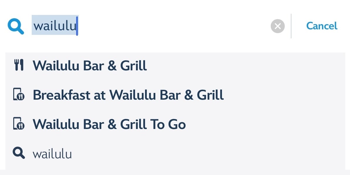 Wailulu app search