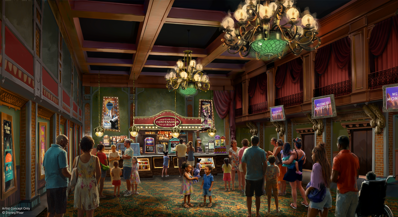 Concept art for theater lobby 