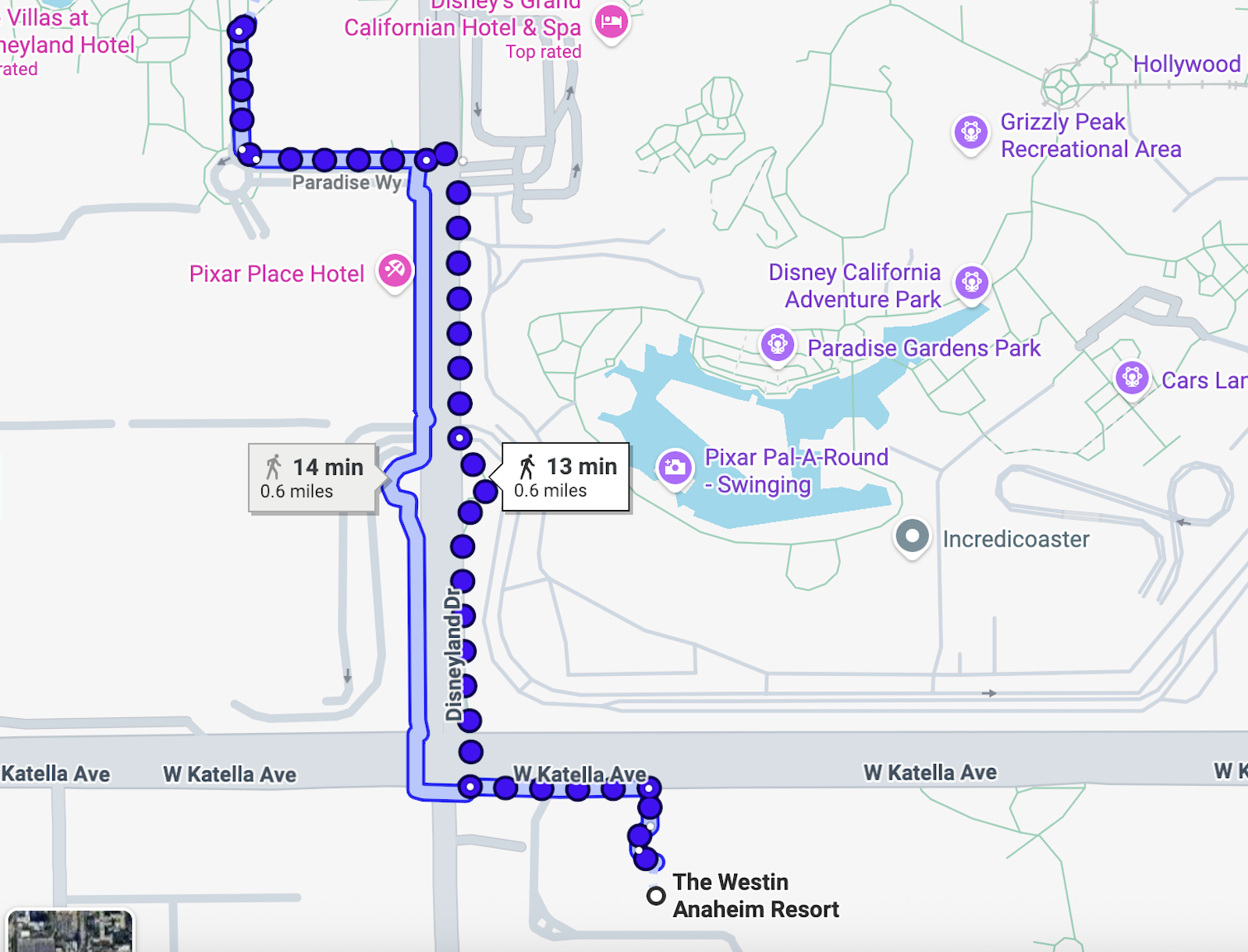 Westin Anaheim walk to Downtown Disney
